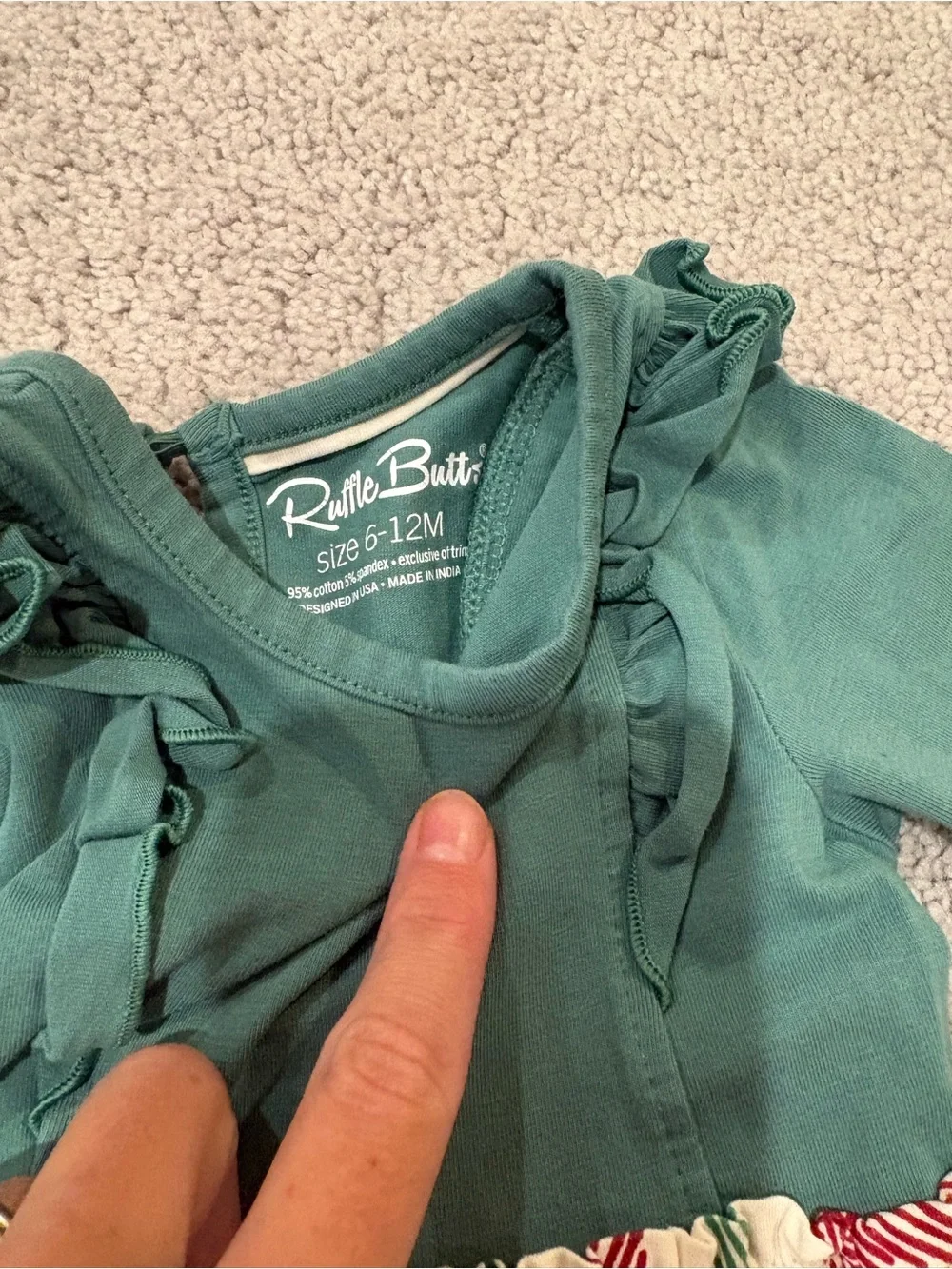 Ruffle Butts Green Ruffle Top Plaid Skirt Dress